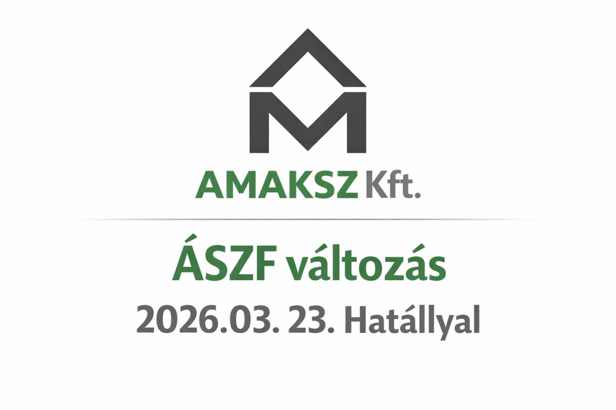 ÁSZF változás közzététele